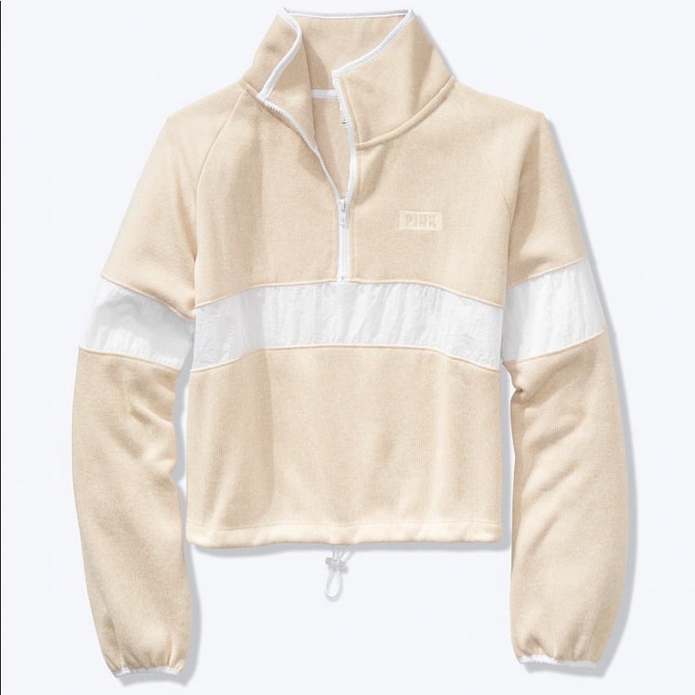 VS PINK Knit Quarter Zip Top